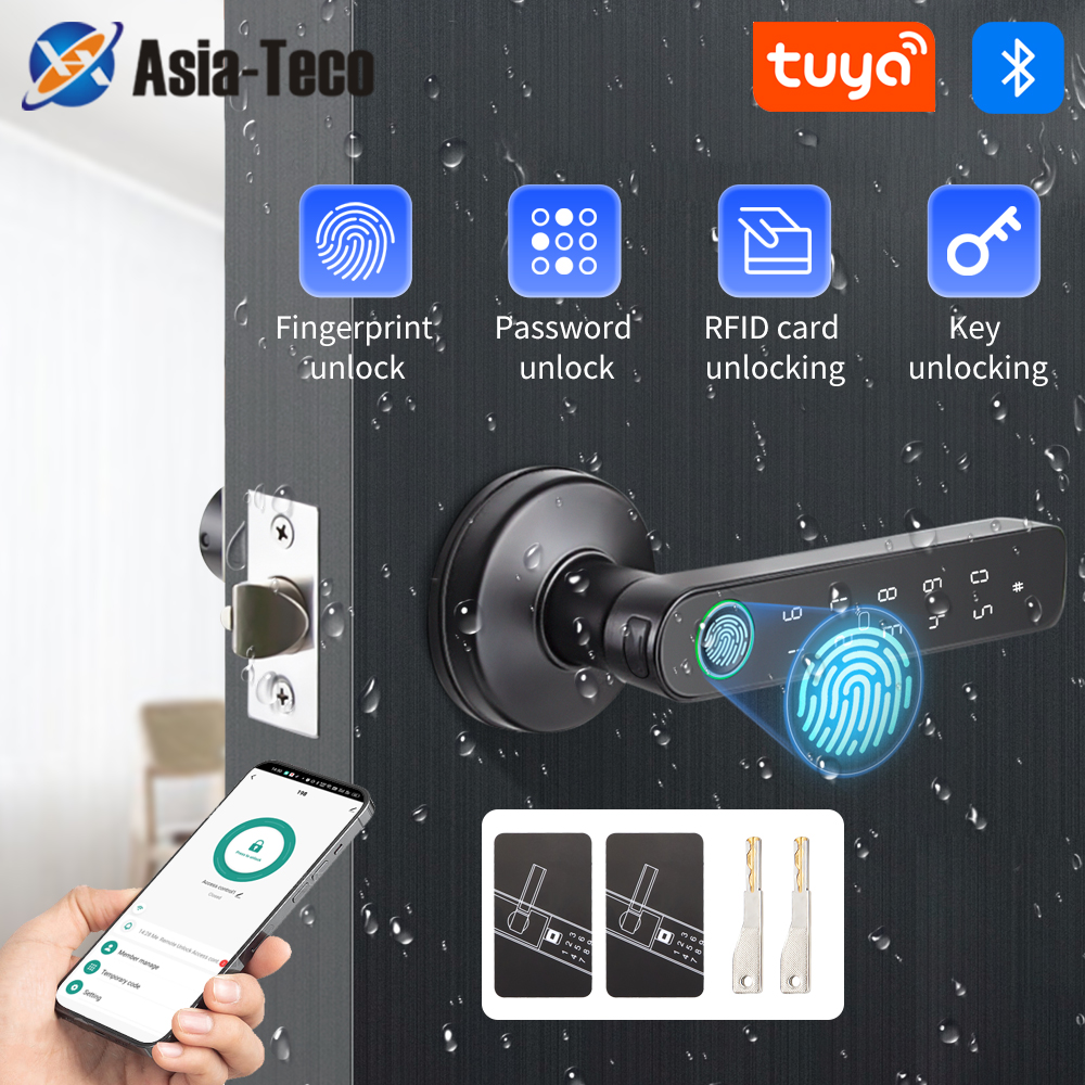 Door Handle Bar - Tuya SmartLife APP BLE Smart Fingerprint