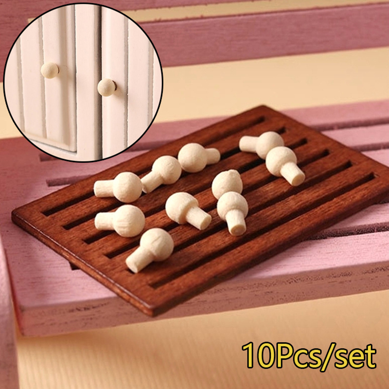 Furniture Hardware Pulls - 10Pcs 1:12 Dollhouse Miniature Door Handle