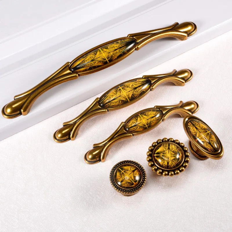 Furniture Hardware Vintage - Vintage Door Handles Retro Bronze Kitchen