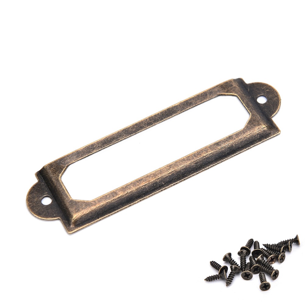 50Pcs Antique Brass Metal Labe - Furniture Hardware Names ulasan dan harga