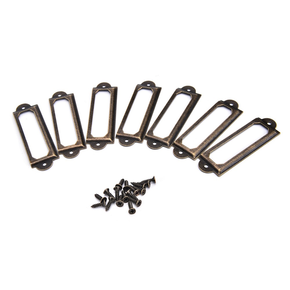 50Pcs Antique Brass Metal Labe - Furniture Hardware Names ulasan dan harga