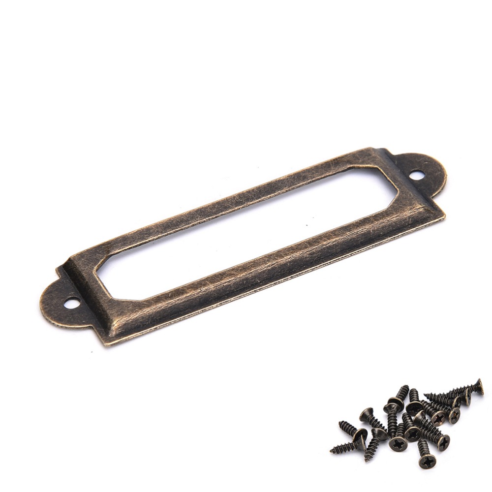 50Pcs Antique Brass Metal Labe - Furniture Hardware Names ulasan dan harga