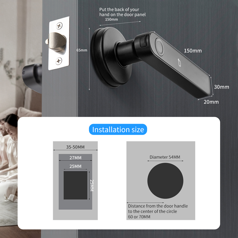 Tuya SmartLife APP BLE Smart F - Door Handle Bar ulasan dan harga