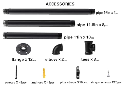 Industrial Iron Pipe Shelf Bra - Furniture Hardware Vintage ulasan dan harga