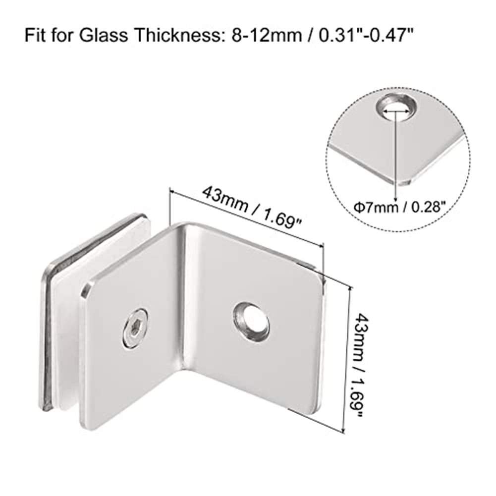 Stainless Steel 90° Glass Fixi - Furniture Hardware Connectors ulasan dan harga