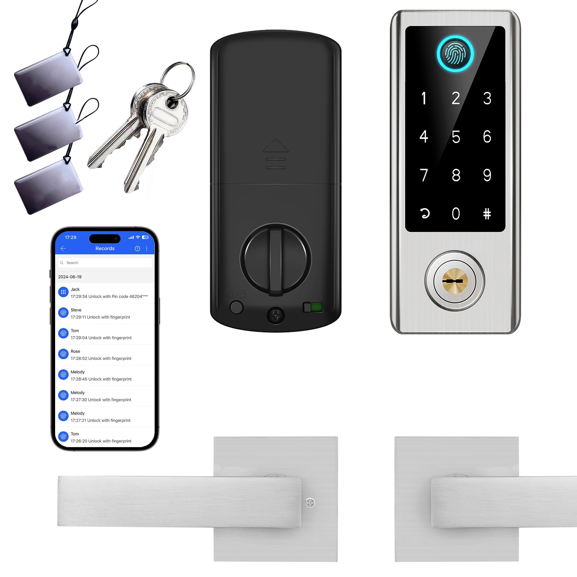 Smart Locks For Front Door Wit - Door Handle Bar ulasan dan harga