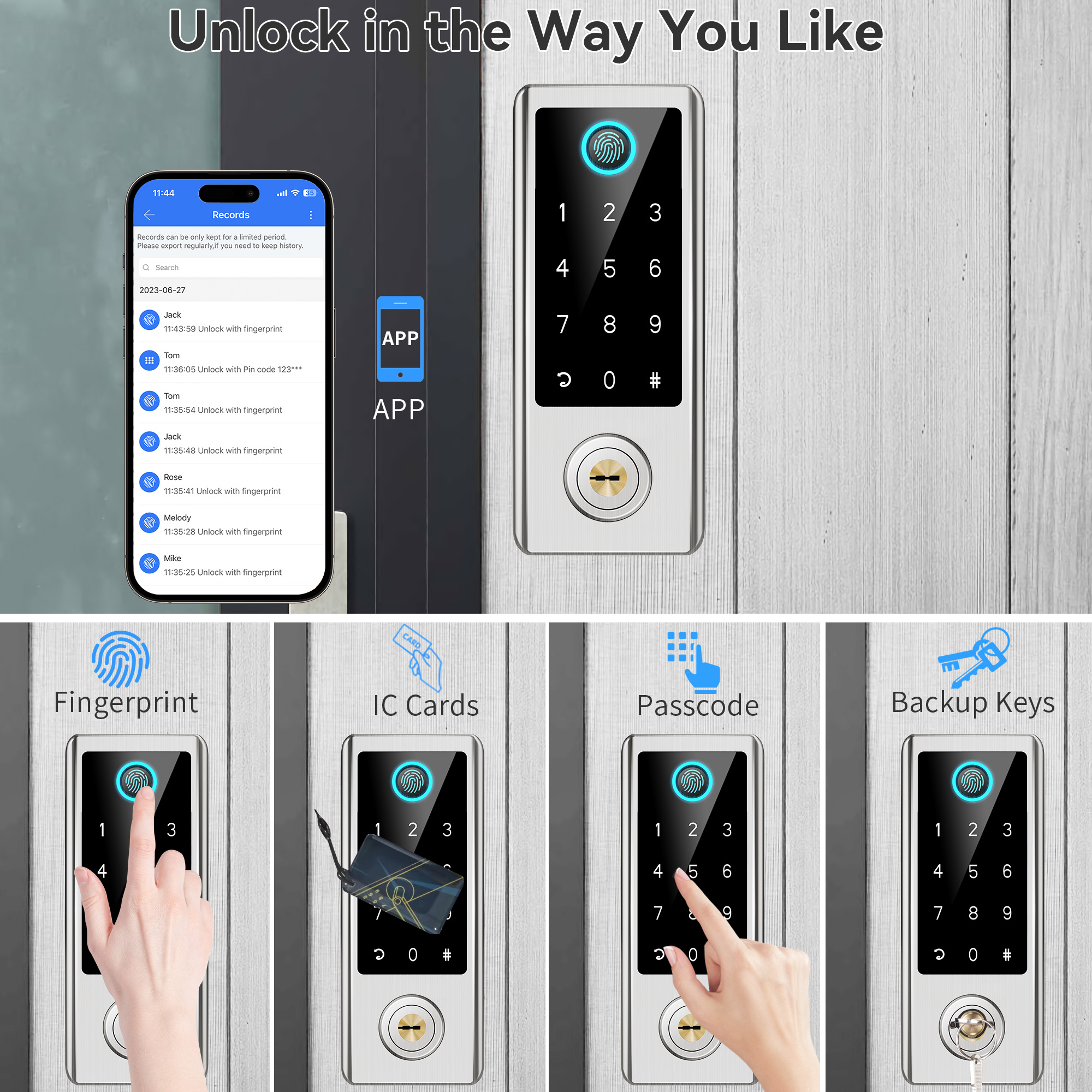 Smart Locks For Front Door Wit - Door Handle Bar ulasan dan harga