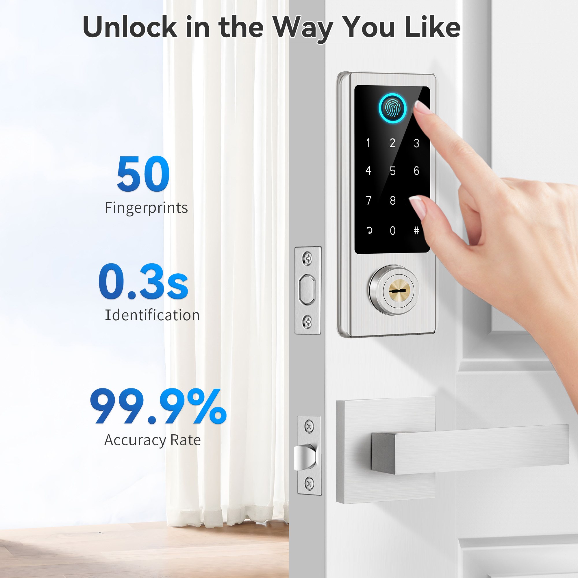 Smart Locks For Front Door Wit - Door Handle Bar ulasan dan harga