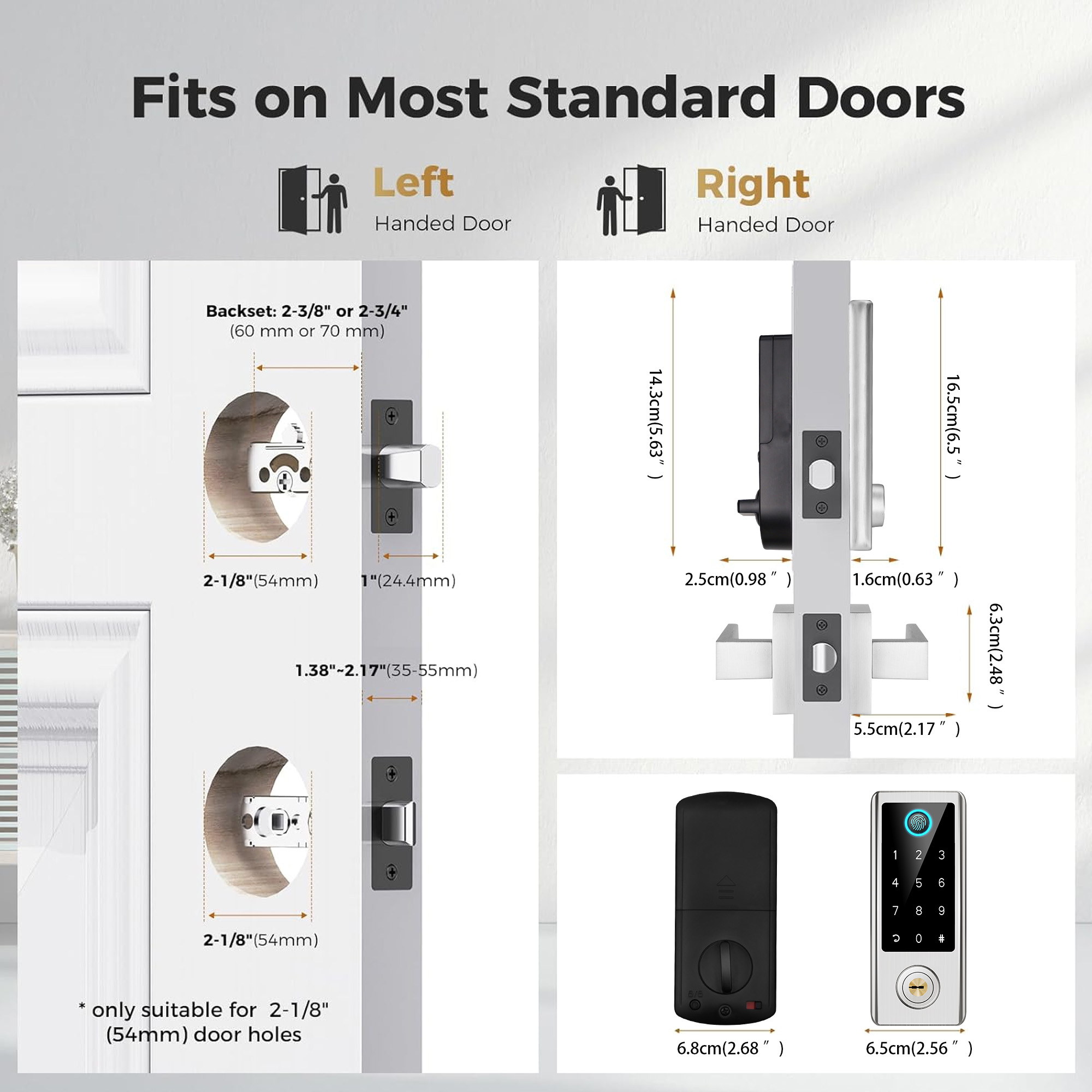 Smart Locks For Front Door Wit - Door Handle Bar ulasan dan harga