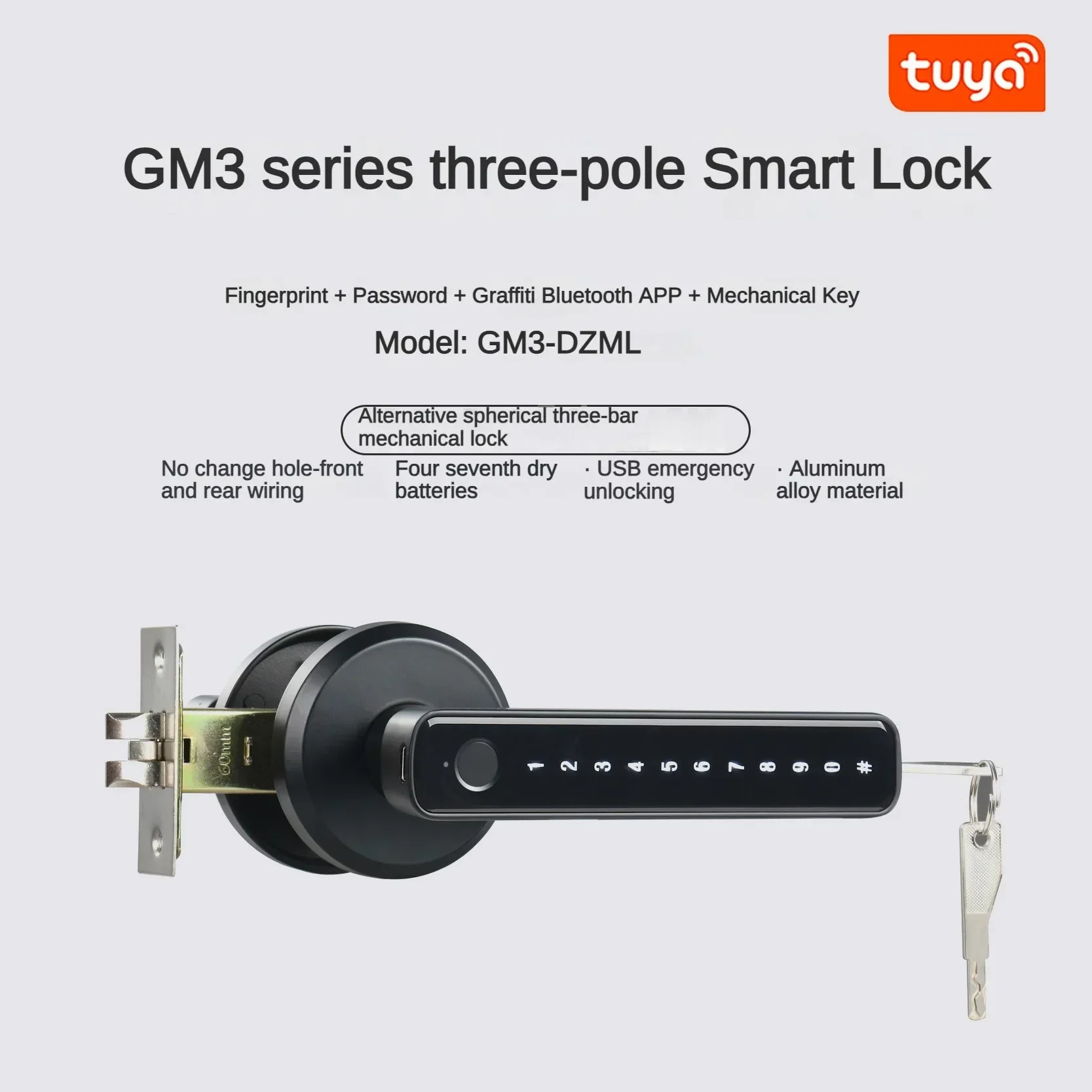 New Tuya Indoor Fingerprint Lo - Door Handle Bar ulasan dan harga