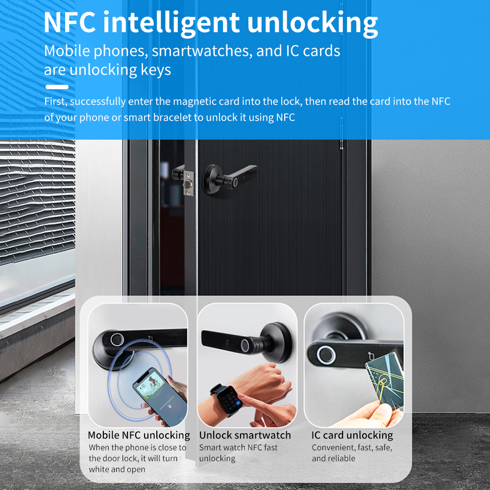 Tuya Bluetooth Smart Door Lock - Door Handle Bar ulasan dan harga